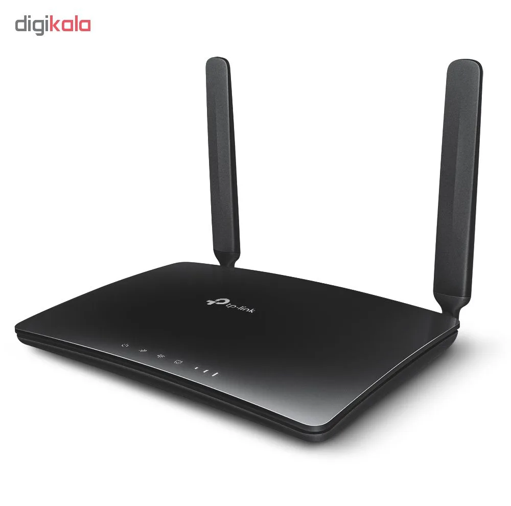 مودم روتر بی‌سیم تی پی-لینک مدل Archer MR200/AC750_Ver-4 با پشتیبانی از 4G LTE و 3G، دو آنتن خارجی، فرکانس دوگانه 2.4 و 5 گیگاهرتز، سرعت انتقال داده تا 300 مگابیت بر ثانیه، قابلیت اتصال 64 کاربر، پشتیبانی از سیم کارت میکرو و امکانات WPS و کلید روشن/خاموش