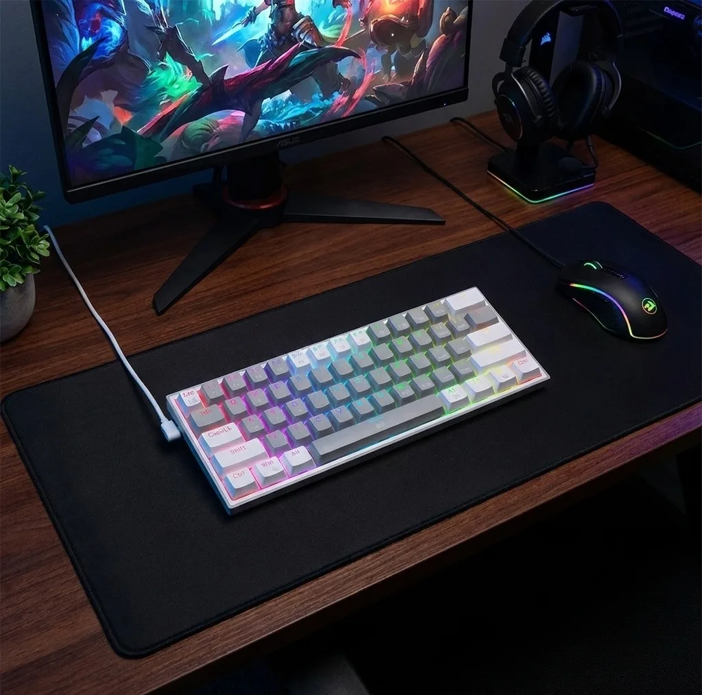 کیبورد گیمینگ ردراگون مدل K617 FIZZ، سوییچ مکانیکال قرمز، Tenkeyless، نورپردازی RGB