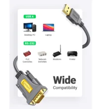 کابل تبدیل USB به DB9-RS232 یوگرین مدل CR107-20218 طول 1 متر