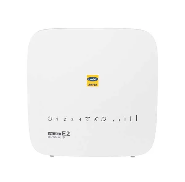 مودم 3G/4G ایرانسل مدل FD-i40-E2 با سرعت 150 مگابیت دانلود و 50 مگابیت آپلود، پشتیبانی همزمان 32 کاربر، اتصال بیسیم و باسیم، 4 پورت LAN و کلید WPS برای اتصال امن و سریع