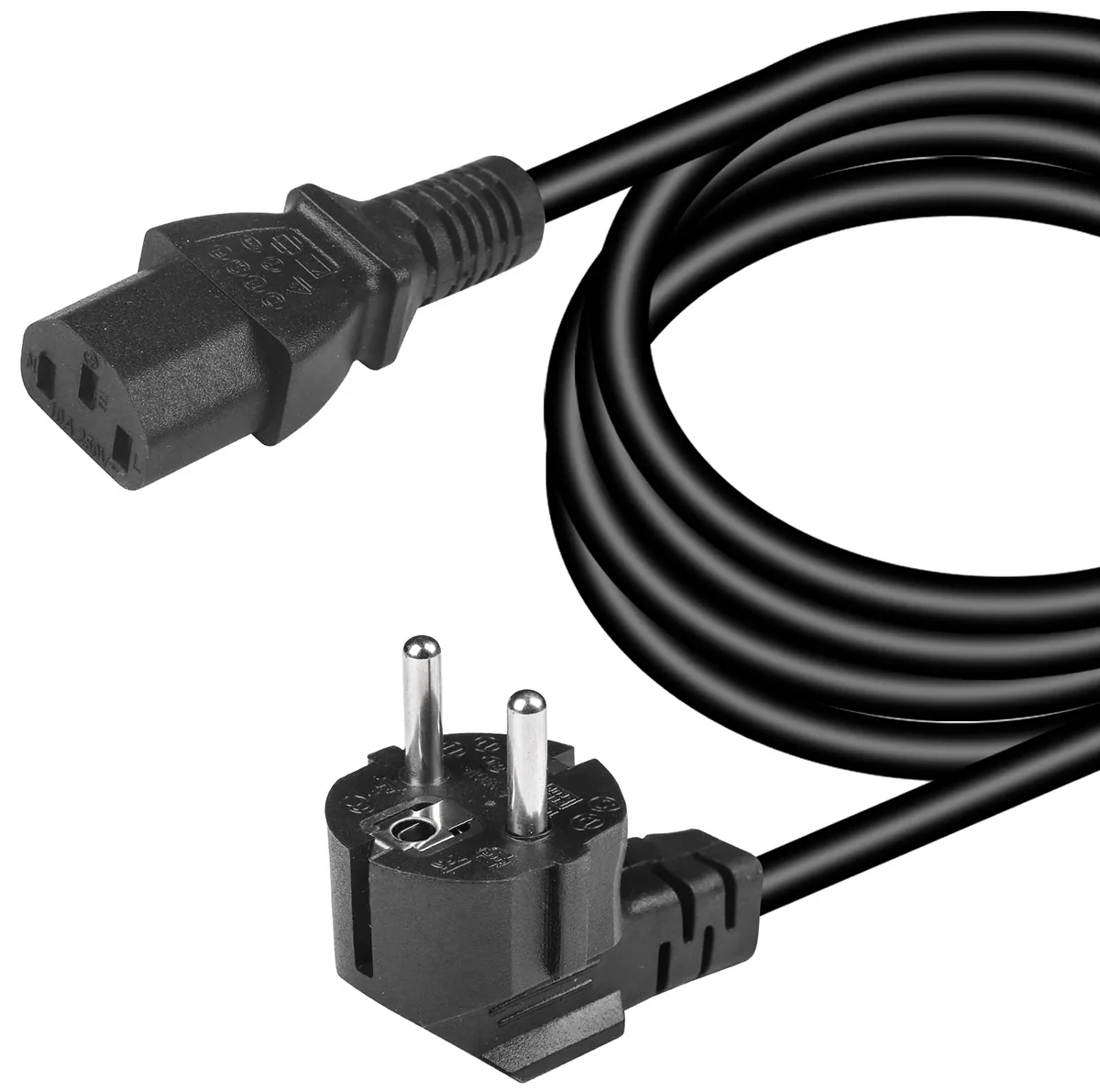 کابل برق سه پین منبع تغذیه کامپیوتر مدل IEC C13 طول 1.8 متر