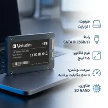 اس اس دی اینترنال SATA III ورباتیم مدل VI550 S3 ظرفیت 1 ترابایت