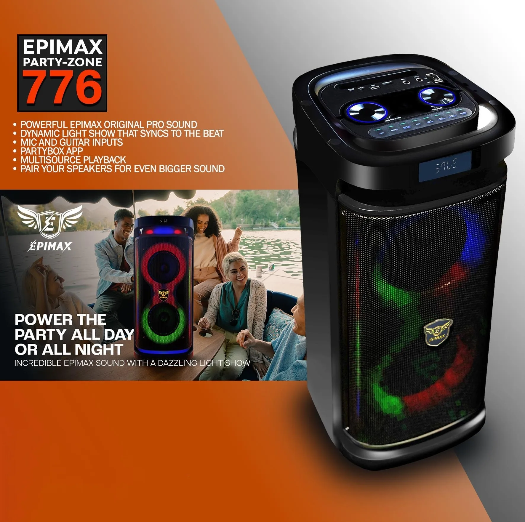 اسپیکر قابل حمل اپی مکس مدل EPIMAX PARTY BOX-776