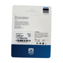 فلش مموری فیلیپس مدل FM21UA-F ظرفیت 32 گیگابایت با رابط USB 2.0، سرعت خواندن 30 مگابایت بر ثانیه، سرعت نوشتن 15 مگابایت بر ثانیه، مقاوم در برابر خش و اثر انگشت، سازگار با ویندوز، مک OS و لینوکس