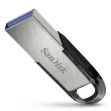 فلش مموری سن دیسک مدل CZ73 ظرفیت 32 گیگابایت با بدنه فلزی، رابط USB 3.0 و سرعت انتقال 150 مگابایت بر ثانیه، سازگار با ویندوز و مک و مناسب موبایل، تبلت، لپ‌تاپ و تلویزیون
