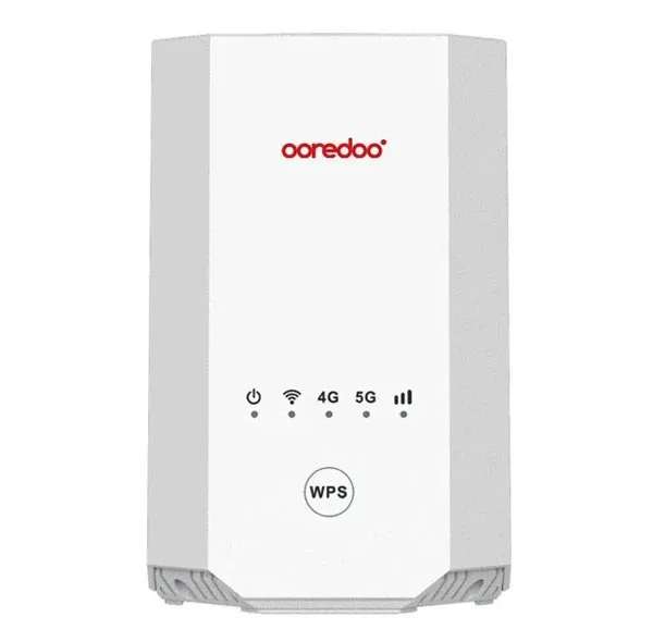 مودم 5G و TD-LTE مدل OOREDO X28 با قابلیت WIFI 6، پشتیبانی هم‌زمان 64 کاربر، پورت‌های گیگابیتی، درگاه RJ11 برای تماس اینترنتی، فناوری MIMO 4×4، مناسب استفاده خانگی و سازمانی