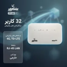 مودم روتر 4G و TD-LTE پیشگامان مدل TF-i60 S1، به‌همراه سیم‌کارت و بسته اینترنت 300 گیگابایتی 6 ماهه، با اتصال وای‌فای برای 32 کاربر، آنتن خارجی و درگاه LAN