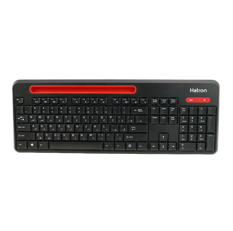 کیبورد و ماوس بی سیم هترون مدل HKCW135، سوییچ ممبران، Full-Size