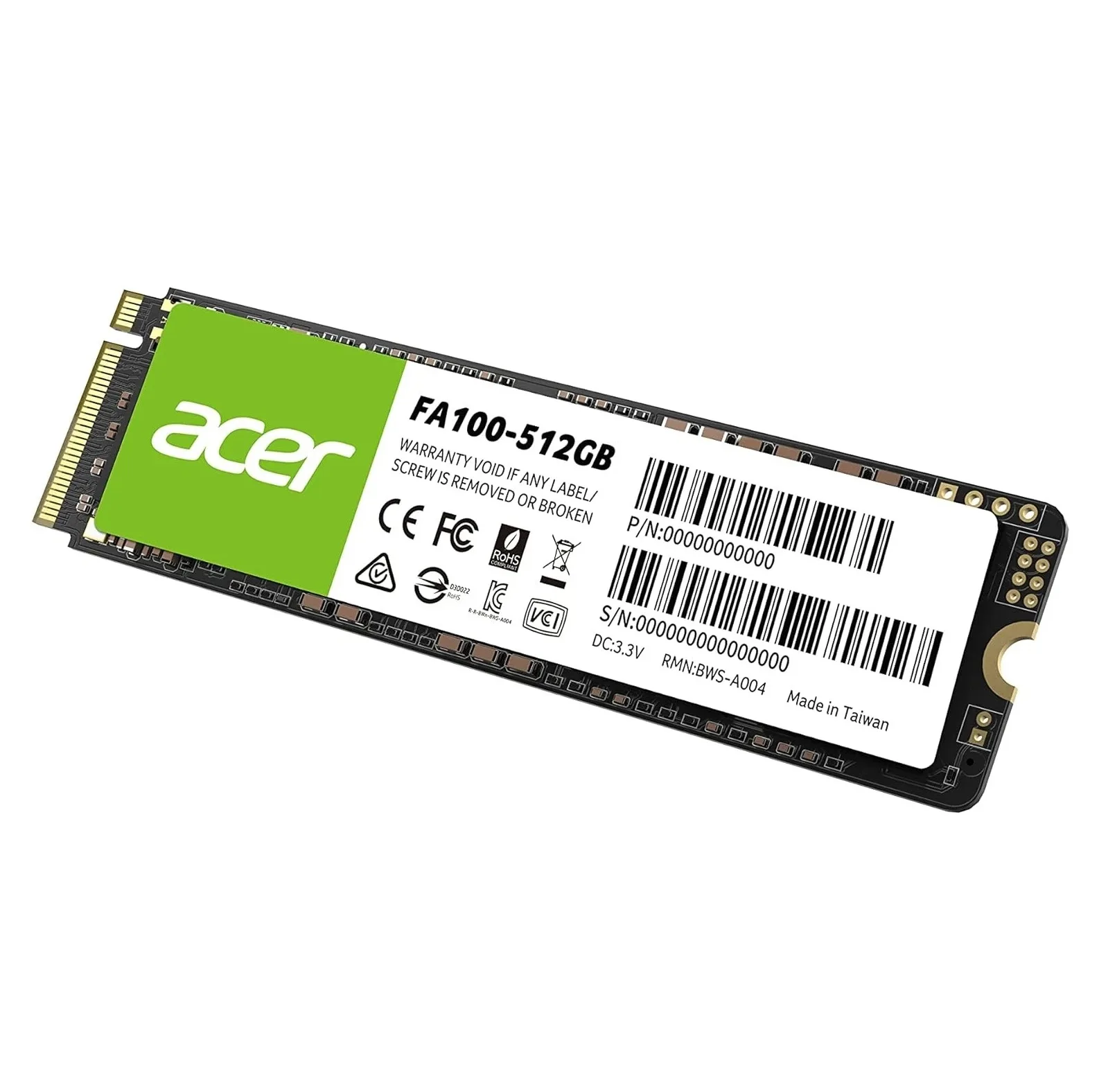 اس اس دی اینترنال PCIe Gen3 x4 ایسر مدل FA100 ظرفیت 512 گیگابایت