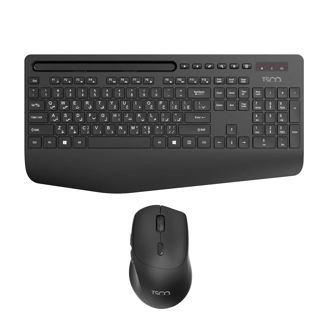 کیبورد و ماوس بی سیم تسکو مدل TKM 7025W، سوییچ ممبران، Full-Size