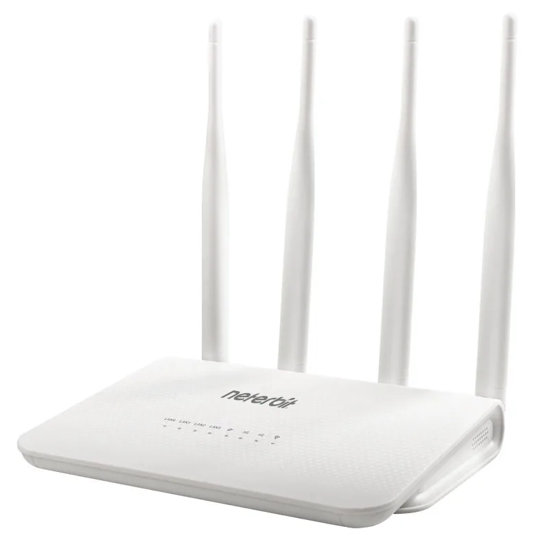 مودم 4G LTE نتربیت مدل NW-431F با پشتیبانی از استاندارد Wi-Fi 4، سرعت 300Mbps در باند 2.4GHz، چهار پورت LAN برای اتصال سیمی پایدار و منبع تغذیه آداپتور برق