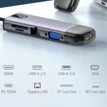 هاب 10 پورت USB-C مک دودو مدل HU-742