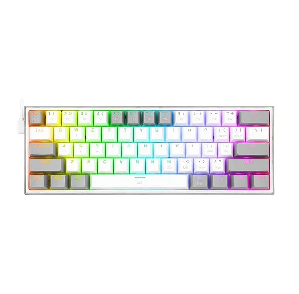 کیبورد مخصوص بازی ردراگون مدل FIZZ K617 WHITE/GREY
