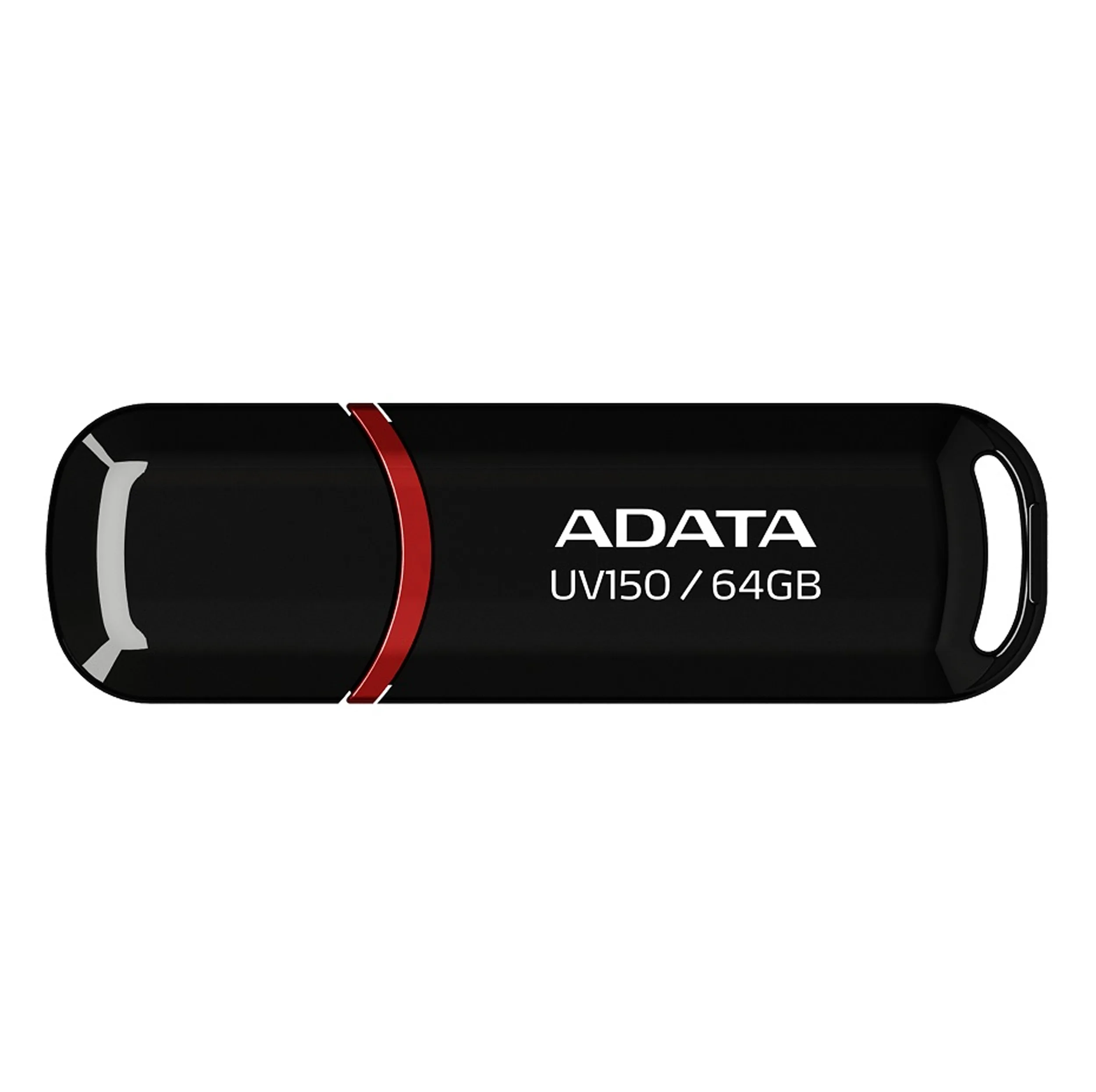 فلش مموری ای دیتا مدل UV150 ظرفیت 64 گیگابایت، رابط USB 3.2 Gen1، سرعت خواندن 90 مگابایت بر ثانیه، طراحی درپوش‌دار، سازگار با گوشی، تبلت، کامپیوتر و تلویزیون
