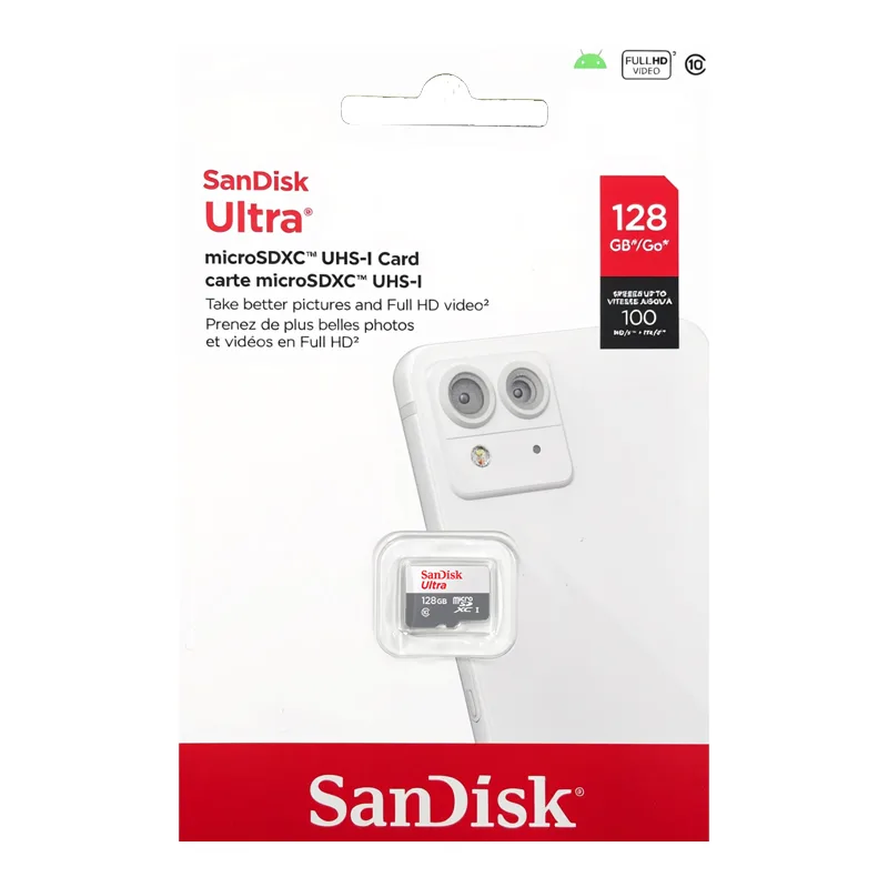 کارت حافظه microSDXC سن دیسک مدل Ultra کلاس 10 استاندارد UHS-I U1 سرعت 100MBps ظرفیت 128 گیگابایت