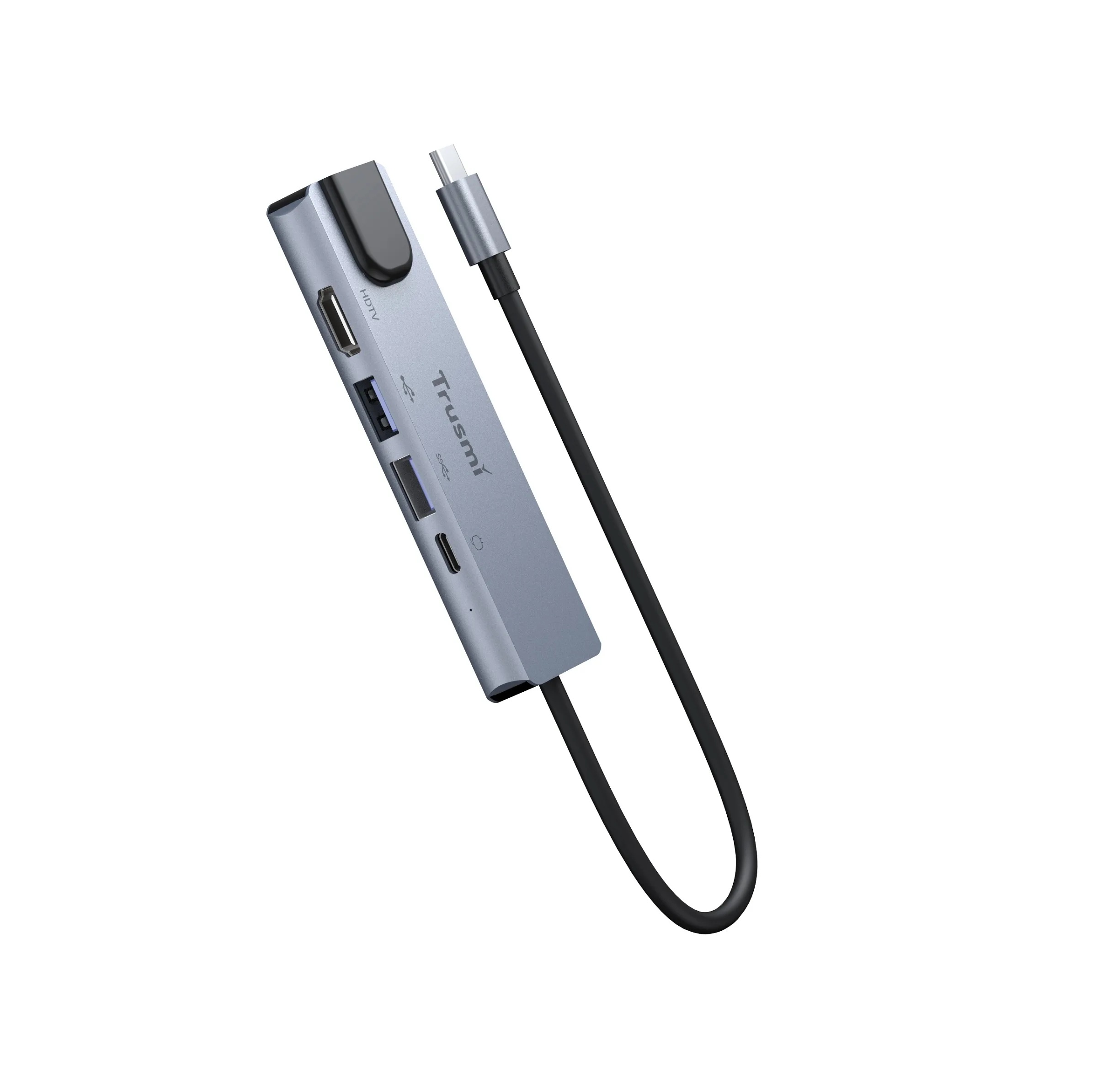 هاب 5 پورت Type-C به Type-C/HDMI/USB3.0/USB2.0/RG45 تراسمی مدل DS01-04