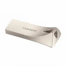 فلش مموری سامسونگ Bar Plus ظرفیت 64 گیگابایت USB 3.1 با بدنه فلزی مقاوم، سرعت انتقال 300 مگابایت بر ثانیه، ضد آب تا عمق یک متر، مقاوم در برابر ضربه، شوک، حرارت و مغناطیس