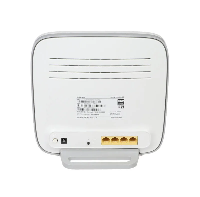 مودم 3G/4G ایرانسل مدل FD-i40-E2 با سرعت 150 مگابیت دانلود و 50 مگابیت آپلود، پشتیبانی همزمان 32 کاربر، اتصال بیسیم و باسیم، 4 پورت LAN و کلید WPS برای اتصال امن و سریع
