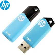 فلش مموری اچ‌ پی مدل V150w با ظرفیت 32 گیگابایت، رابط USB 2.0 و سرعت خواندن 14 مگابایت بر ثانیه، با طراحی بدون درپوش و حلقه اتصال جاکلیدی