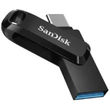 فلش مموری دو رابط سن دیسک مدل Ultra Dual Drive Go ظرفیت 128 گیگابایت با USB 3.2 Gen1، طراحی چرخشی، بدنه فلزی، سازگار با گوشی، تبلت، کامپیوتر و تلویزیون