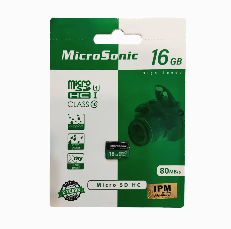 کارت حافظه microSDXC میکروسونیک مدل HC کلاس 10 استاندارد UHS-I U1 سرعت 80MBps ظرفیت 16 گیگابایت