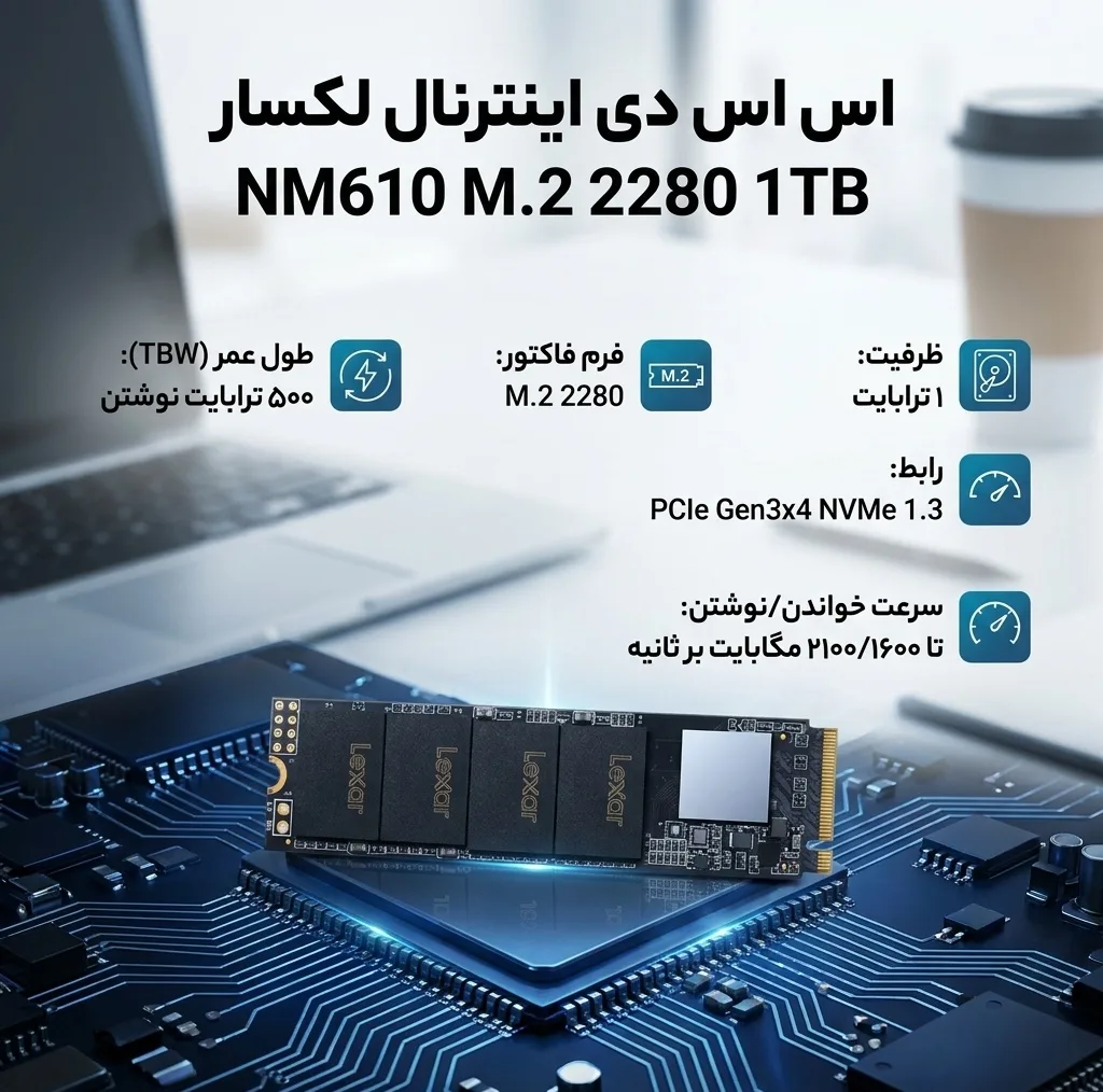 اس اس دی اینترنال لکسار مدل NM610 M.2 2280 ظرفیت 1ترابایت