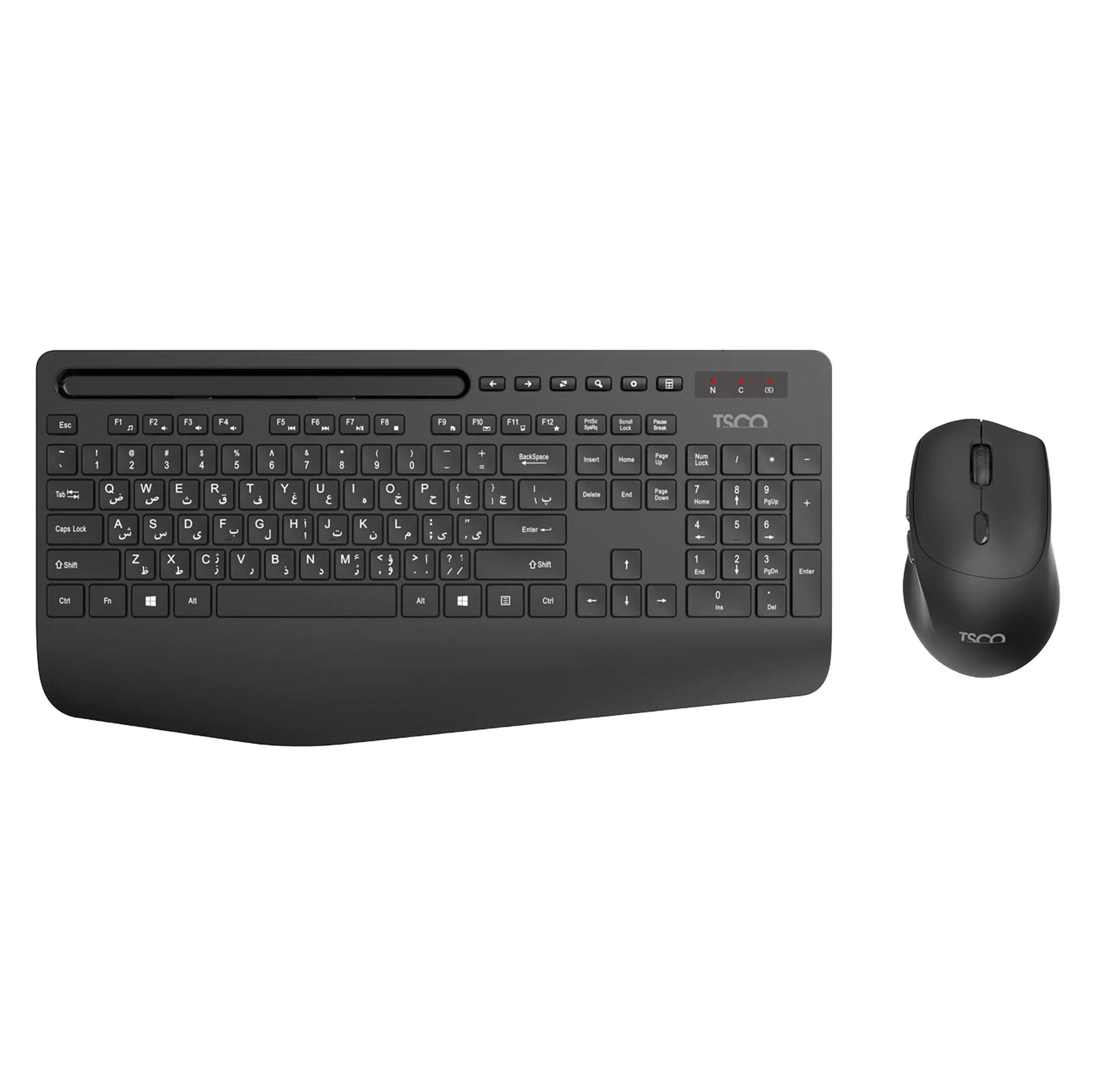 کیبورد و ماوس بی سیم تسکو مدل TKM 7025W، سوییچ ممبران، Full-Size