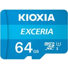 کارت حافظه‌ microSDHC کیوکسیا مدل Exceria کلاس 10 استاندارد UHS-I U1 سرعت 100MBps ظرفیت 64 گیگابایت به همراه آداپتور SD
