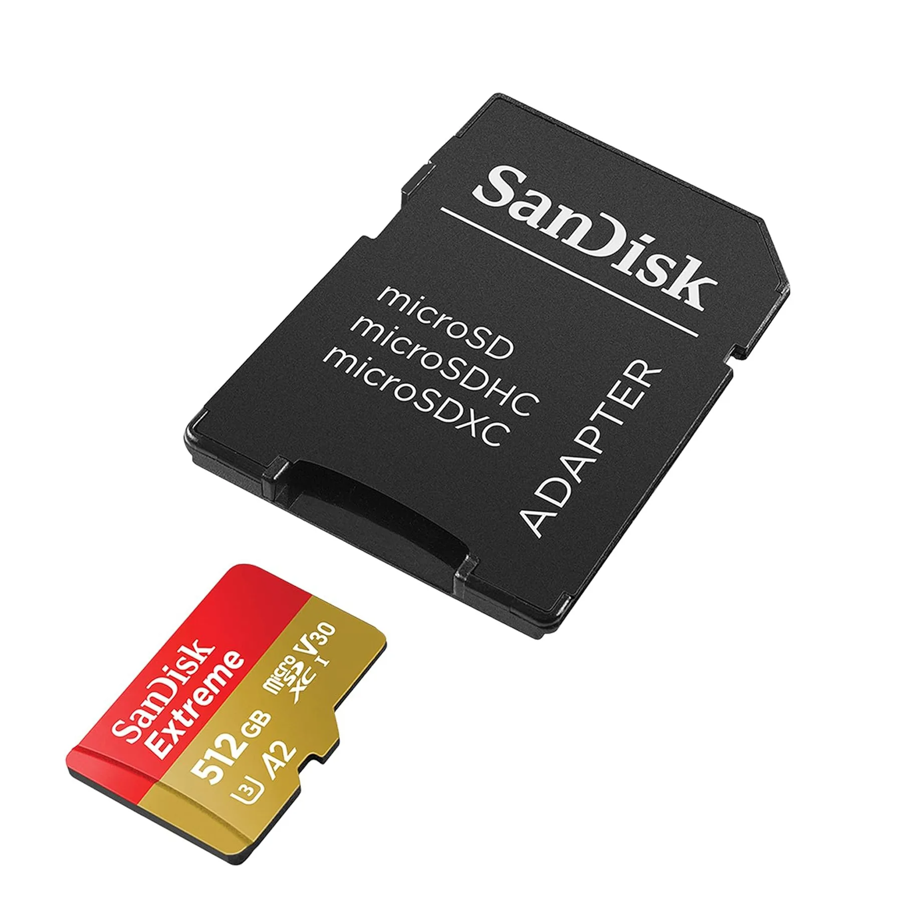 کارت حافظه microSDXC سن دیسک مدل Extreme کلاس A2 استاندارد UHS-I U3 سرعت 190MBps ظرفیت 512 گیگابایت